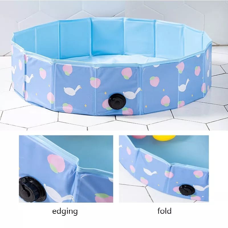 Folding Pool 120CM Folding Mat Size Large Kolam Renang Sedang Ukuran 120CM Kolam Renang Anak Kolam Mainan Portable Folding Mat Pool Kolam Lipat Anak Kolam Tanpa Pompa