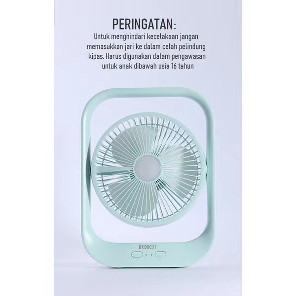 ROBOT RT-BF13 Portable Fan 4000mAh Kipas Angin Rotatable 300° 7inch LED Garansi Original Resmi