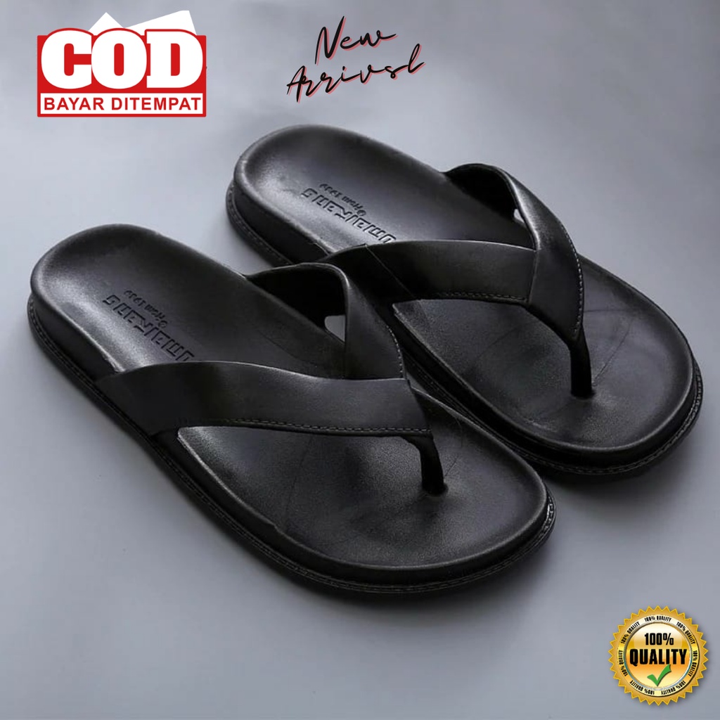 COD Sandal Prison Korean Black Style Pria &amp; Wanita Model Elegan Original