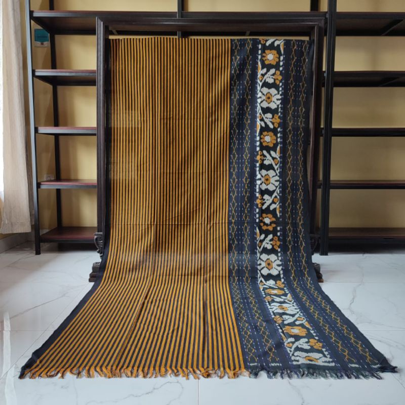 Kain Tenun Blanket torso Jepara gold kombinasi hitam