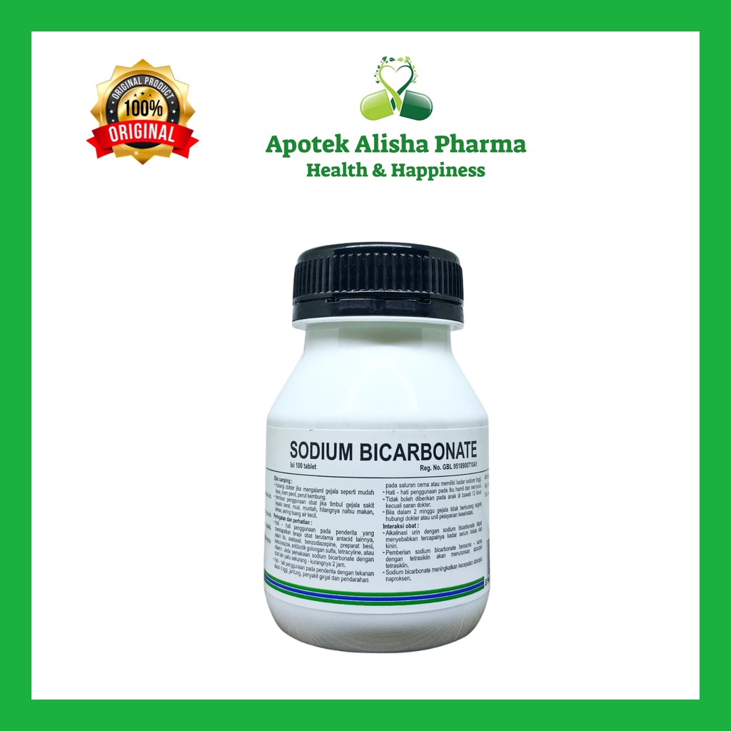 SODIUM BICARBONATE 500mg Pot isi 100 Tablet - Bicnat / Sodium Bikarbonat / Natrium Bicarbonat / Natrium Bikarbonat / Tablet Obat Kembung/Gangguan Pencernaan/Sakit Maag/Melancarkan Kentut/Buang Angin