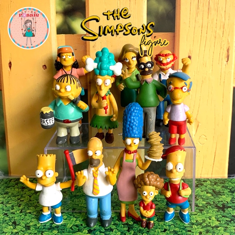 Mainan Toys Action Figure The Simpsons Family/Figure The Simpson Set Homer Bart/Topper Kue The Simps