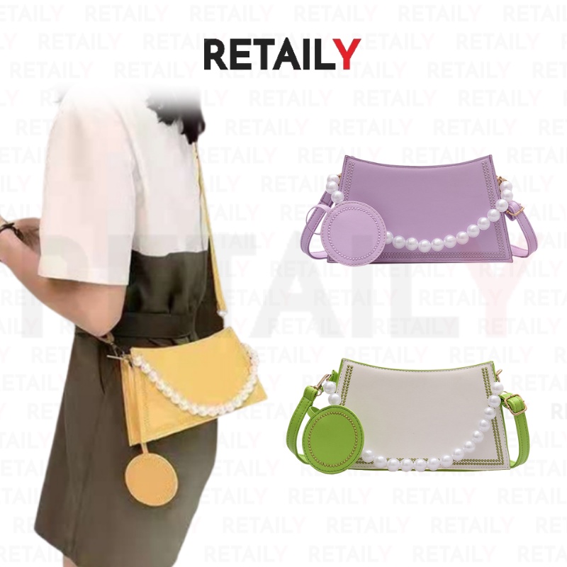 Retaily RY1435 Tas Selempang Wanita Tas Bahu Mutiara Women Fashion Shoulder Bag