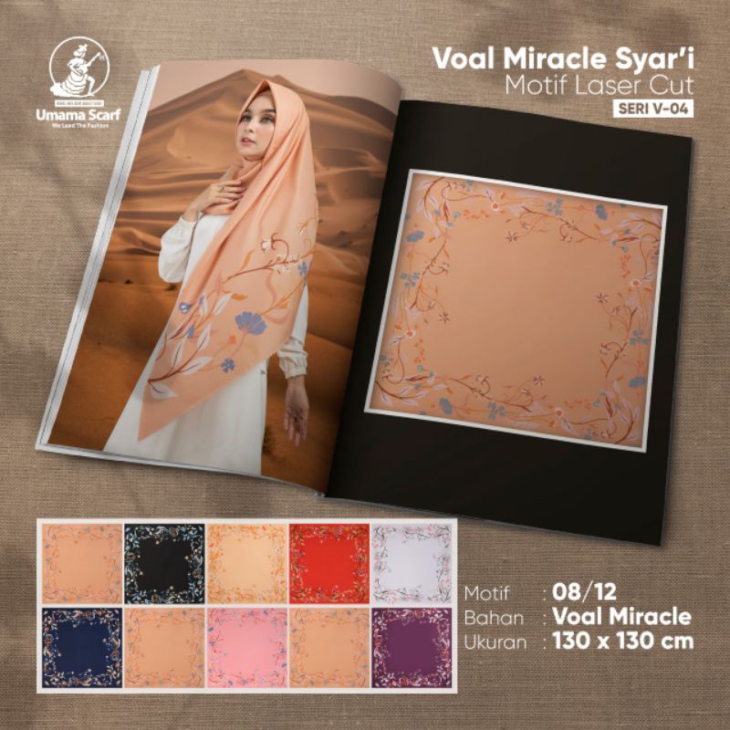 Hijab segiempat Voal Miracle Syar'i motif 4