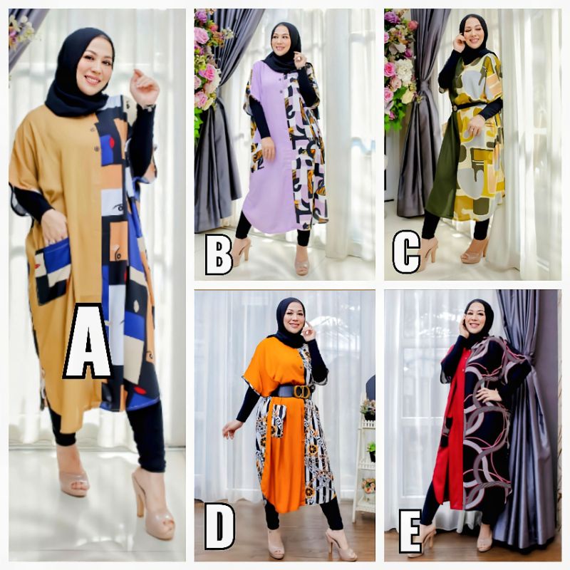 Tunik Pamela Combi By Nola Daily Wear/ Daster Viral / Tunik Daster