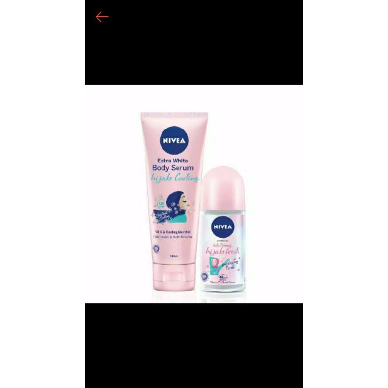 NIVEA HIJAB HANDBODY SERUM 180 ML + NIVEA WHITENING HIJAB FRESH DEODORANT ROLL ON 50 ML
