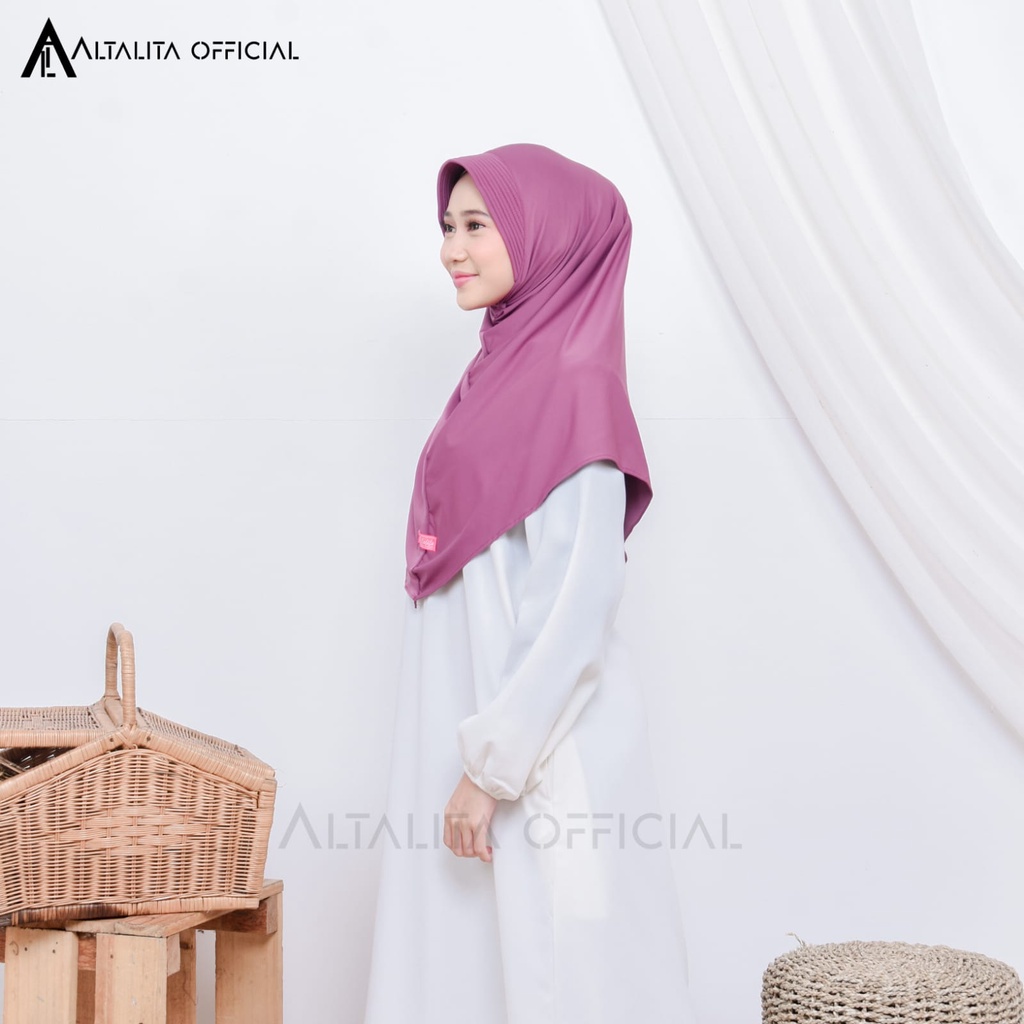 Altalita - Jilbab Hamidah Polos Olahraga Sekolah Spandek Jersey Premium Menutupi Dada