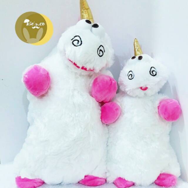 BONEKA UNICORN FLUFFY 38CM &amp; 53CM (HOT PINK)