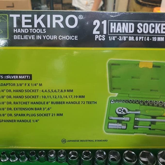 TEKIRO KUNCI SOCK SET DR.HAND SOCKET SET 21 PCS 6 PT PLASTIK TEKIRO SC-SE0610