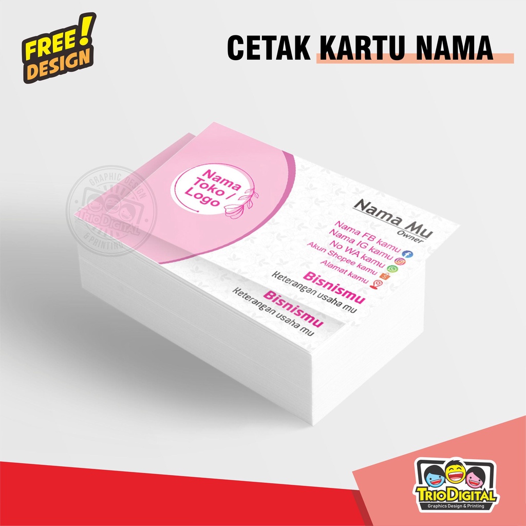 Kartu Nama Custom isi 100pcs