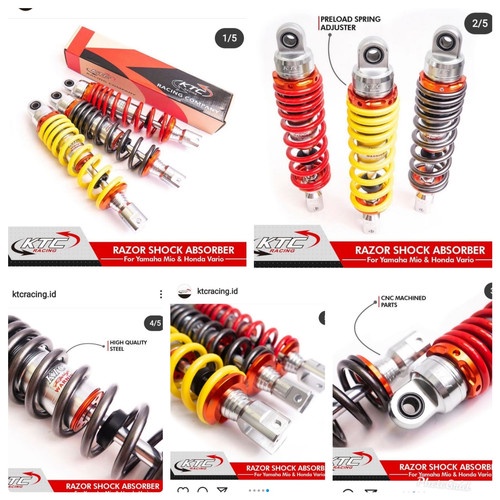 Shock Ktc Shock Belakang Ktc Original Vario,Vario125,150,Beat,Scoopy,Mio,Mio J,Mio Soul,Mio Gt,Fino