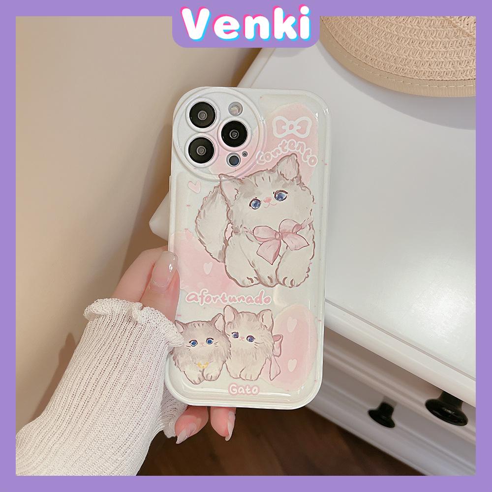 iPhone Case Silicone Soft Case Airbag Shockproof Protection Camera Pink Kitten Cartoon Cute Compatible For iPhone 11 Pro Max 13 Pro Max 12 Pro Max 7Plus xr XS Max