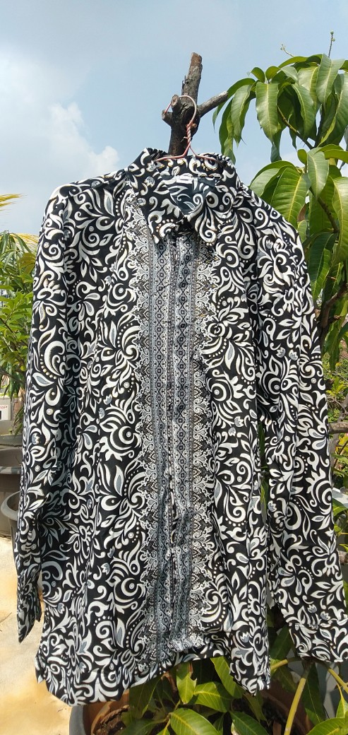 Couple Batik Modern Kemeja Lengan Panjang Rok Wisuda Acara Seragaman Keluarga Kondangan