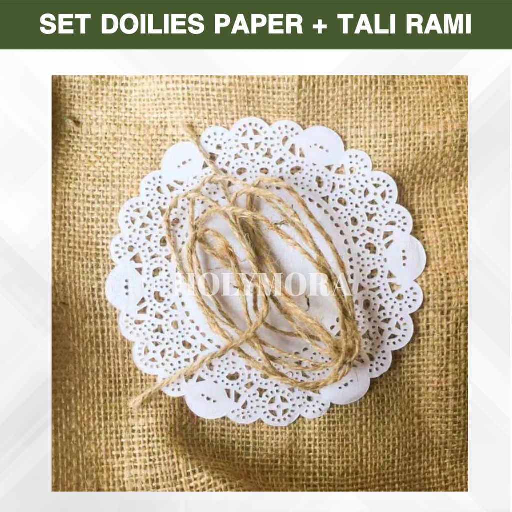 

SET DOILIES PAPER + TALI RAMI | AKSESORIS HAMPERS | KADO