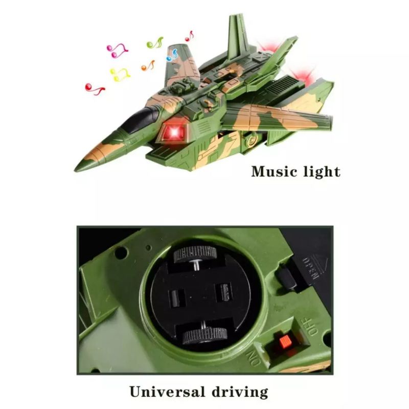 Mainan Mobil Anak 2 in 1 Army Aircraft And Tank Deformation Pesawat