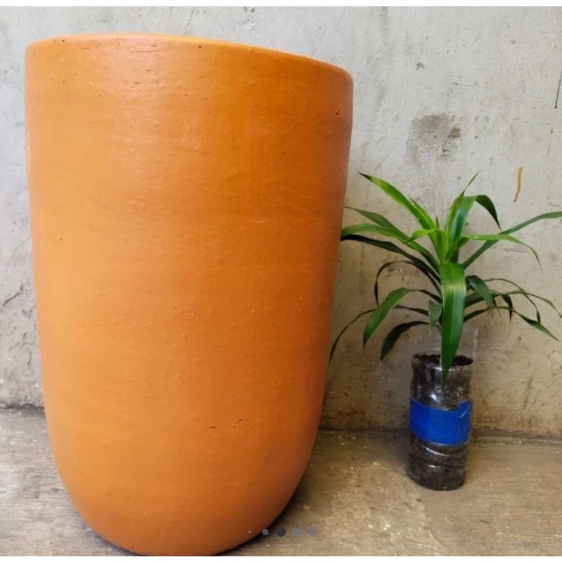 Pot gerabah jumbo tinggi, kapsul tinggi 55cm, pot besar polos