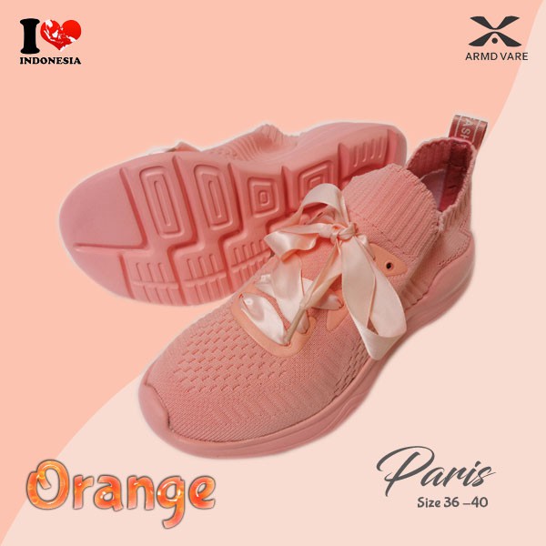 Sepatu Sneakers Slip On Wanita Orange