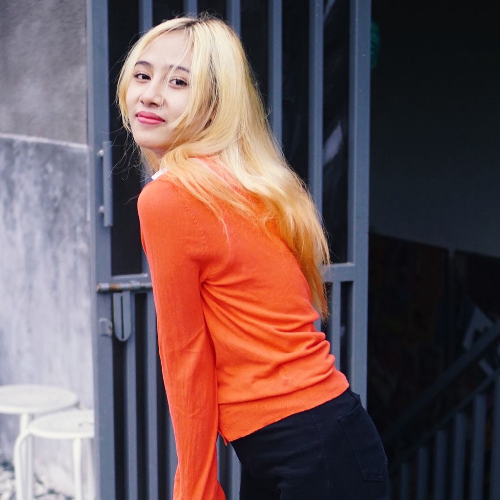 Red/Orange Cardigan - Earth Music & Ecology Thrift
