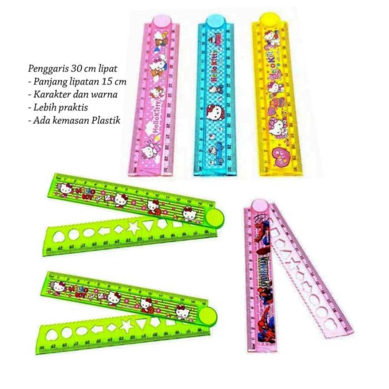 

penggaris lipat 30 cm garisan lipat fancy karakter