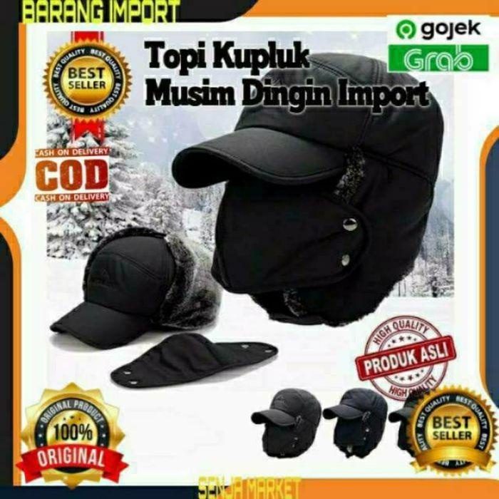 Topi Kupluk Musim Dingin Winter Hat Salju Outdoor Pria Wanita Cowok
