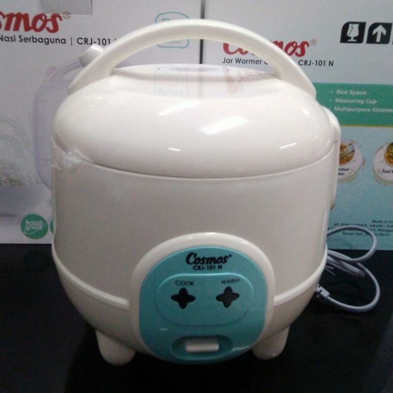 Cosmos Rice Cooker Mini 0,6 Liter/ Penanak Nasi 3 in 1 CRJ101N 300Watt