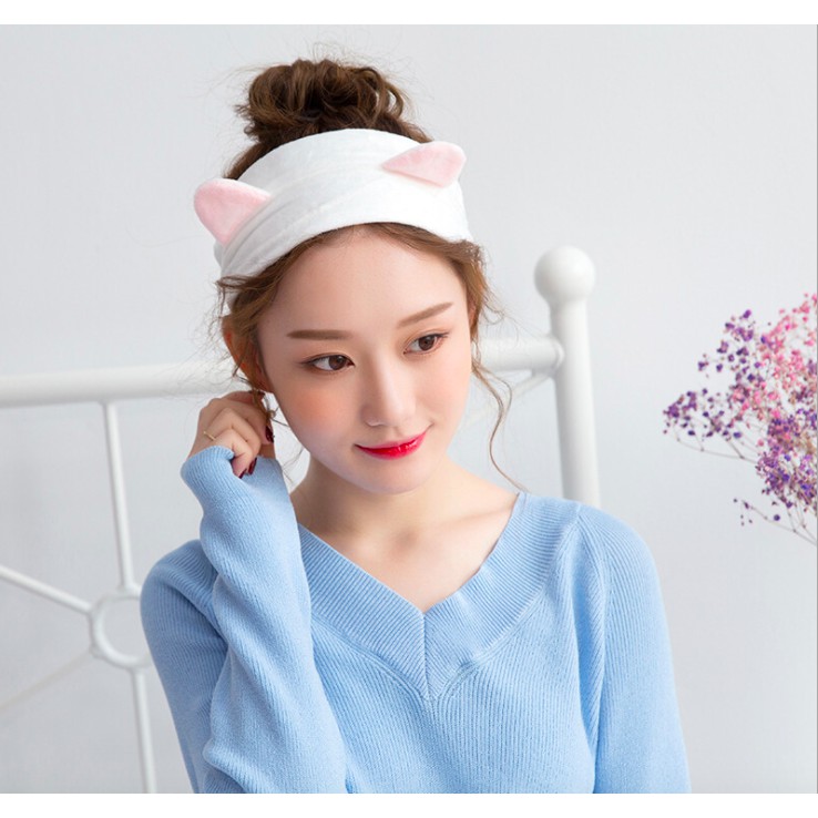 Bandana Masker / Bando Mandi Facial Headband Hairband Korea Model Pita Kelinci Kucing