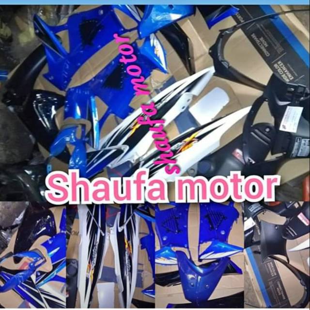 Cover body supra x 125 old 2006 biru putih full body