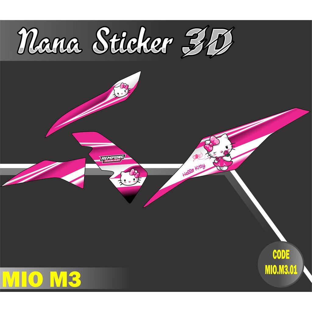 Striping MIO M3 Hello Kitty Variasi Stiker Sticker list body motor CODE 01