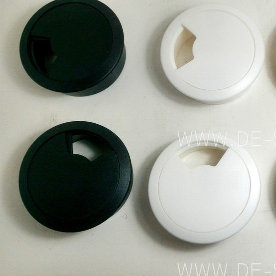 60MM LUBANG KABEL BULAT PLASTIK - PLASTIC GROMMET ROUND CABLE WIRE OFFICE HITAM PUTIH ABU COKLAT CREAM CHROME MIRROR