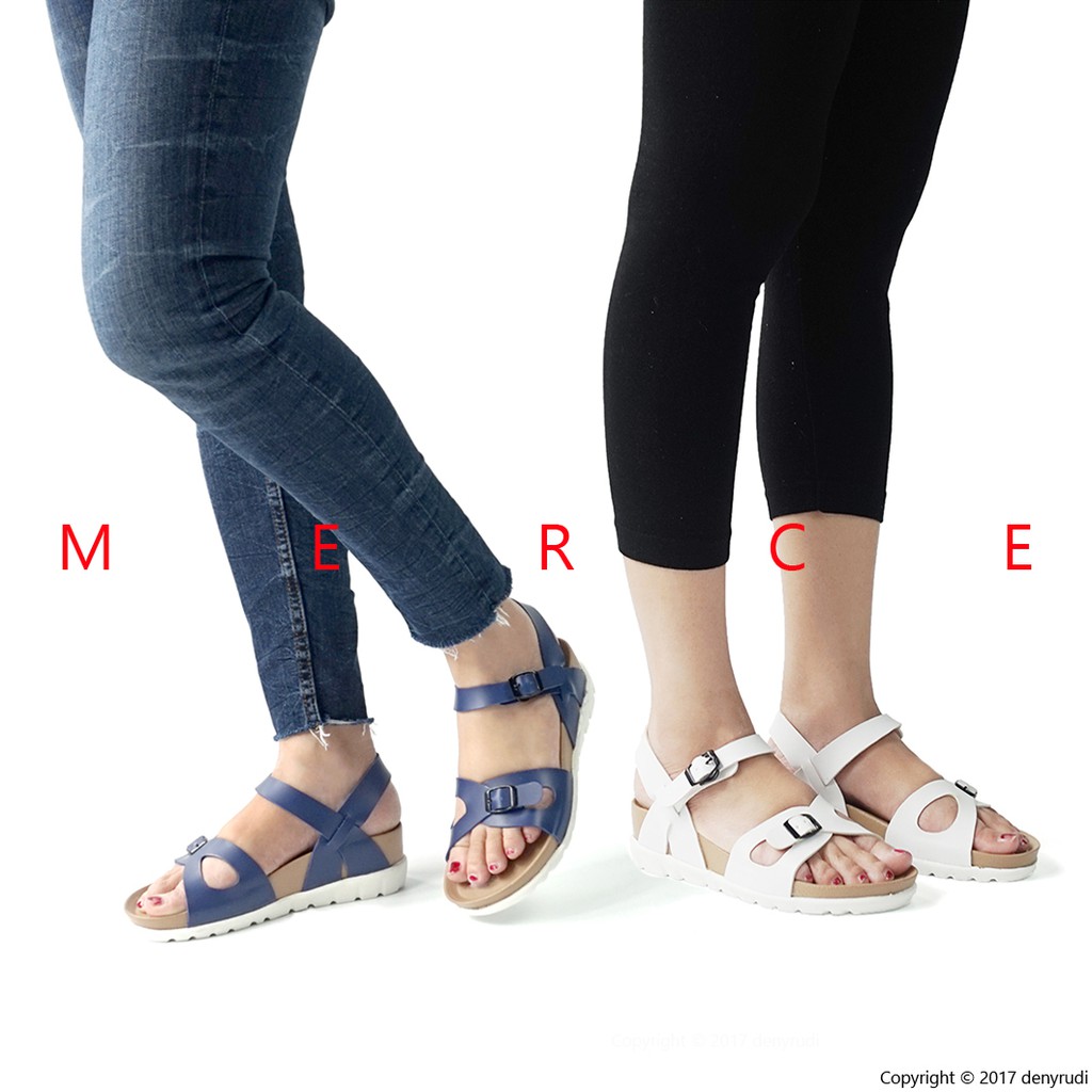Merce RIO Sandal Sendal Wanita Murah Platform Navy Biru 