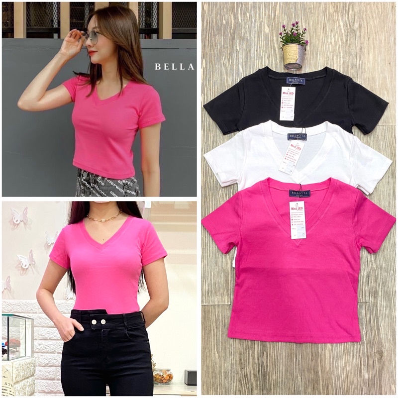 Kaos Crop Vneck bellacita