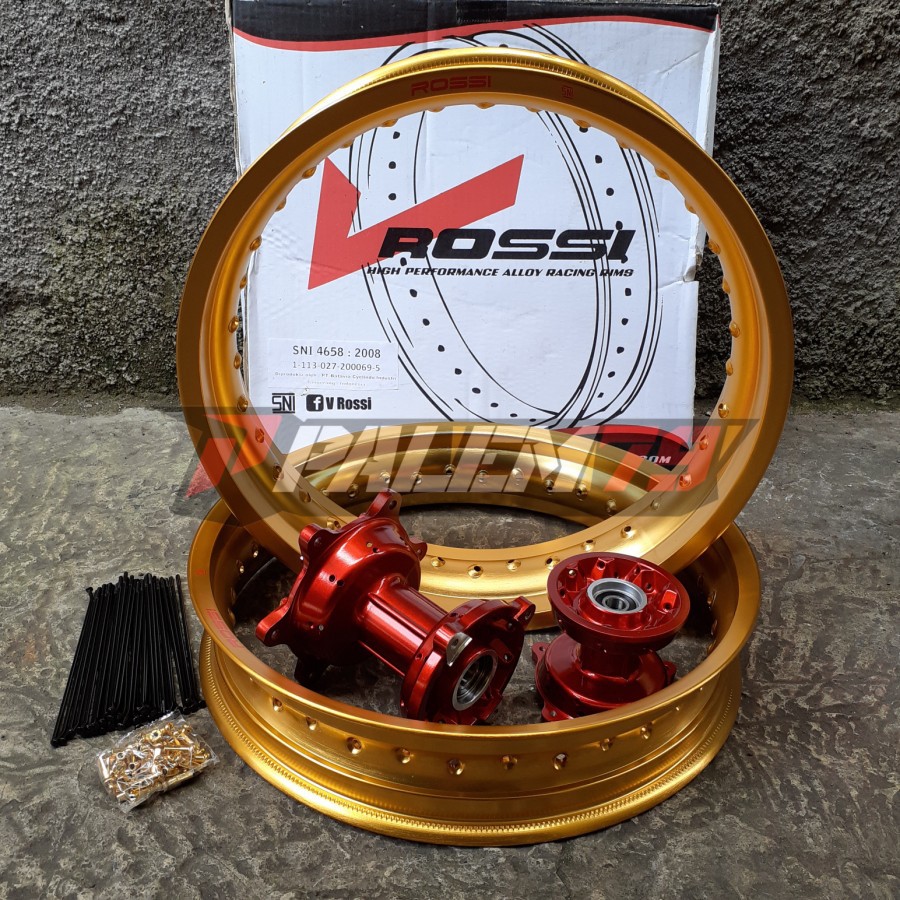Velgset Gold Supermoto CRF 150 L Velg Velk CRF150 Tromol Merah