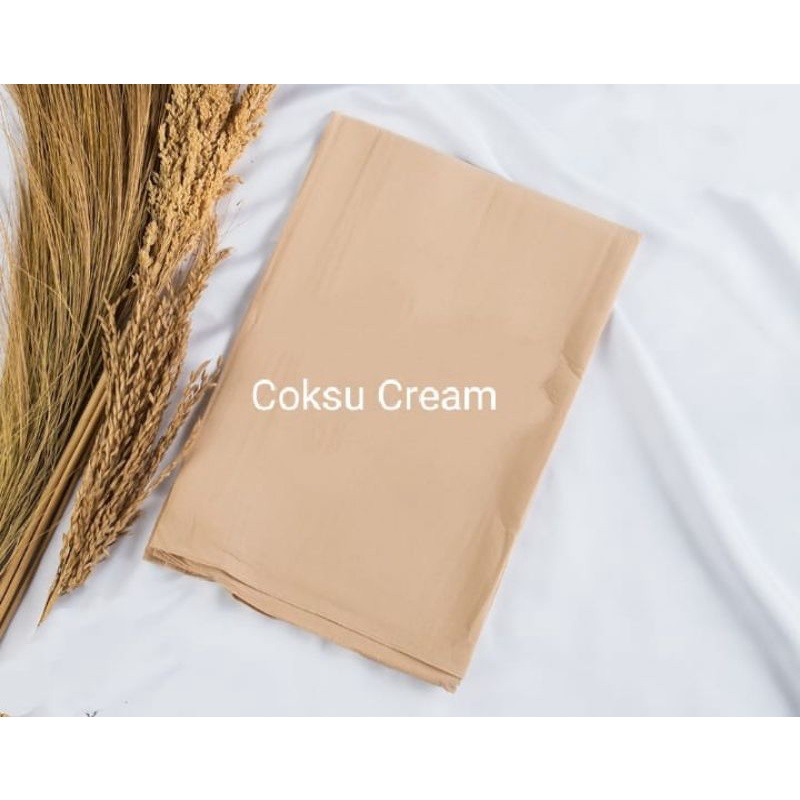 [175X75 CM] Jilbab Pashmina Polos Crepe Diamond Italiano Umama-Coksu Cream