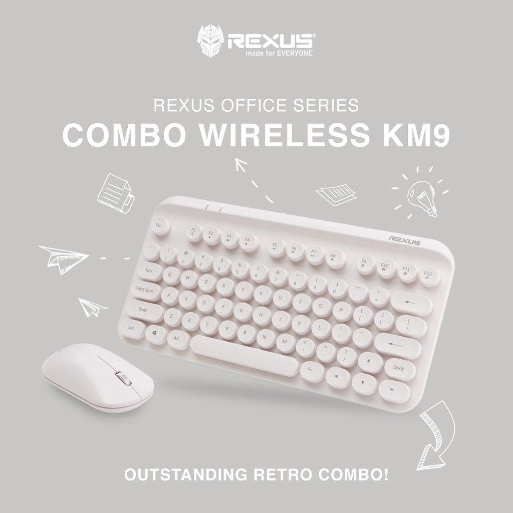 Rexus Keyboard Mouse Wireless KM9 Combo