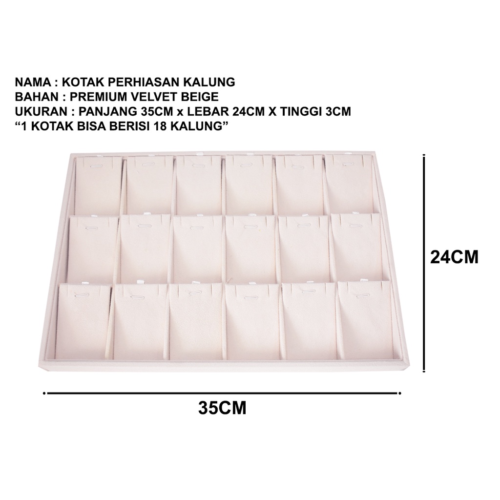 Kotak Display Kalung Perhiasan Bahan Velvet 35x24/Perlengkapan Toko Perhiasan