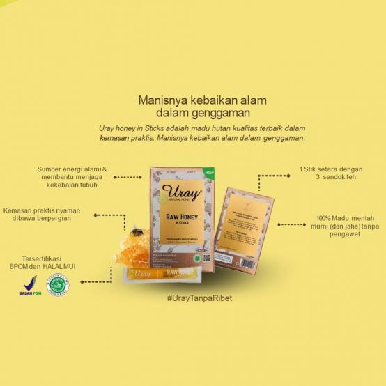 

RB22 MADU URAY SACHET STICKS- RAW HONEY IN STICKS 10 x 12gr