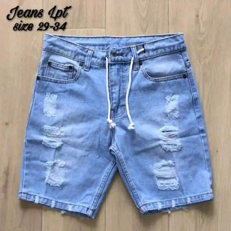 [Bisa COD]Celana Jeans Pendek Pria Sobek Tali Kolor Rawis/celana distro pria rawis