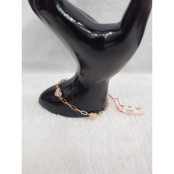 GL1260H187H gelang gold model vensi variasi love kombinasi emas putih asli berat 3.750 pj 19cm kadar