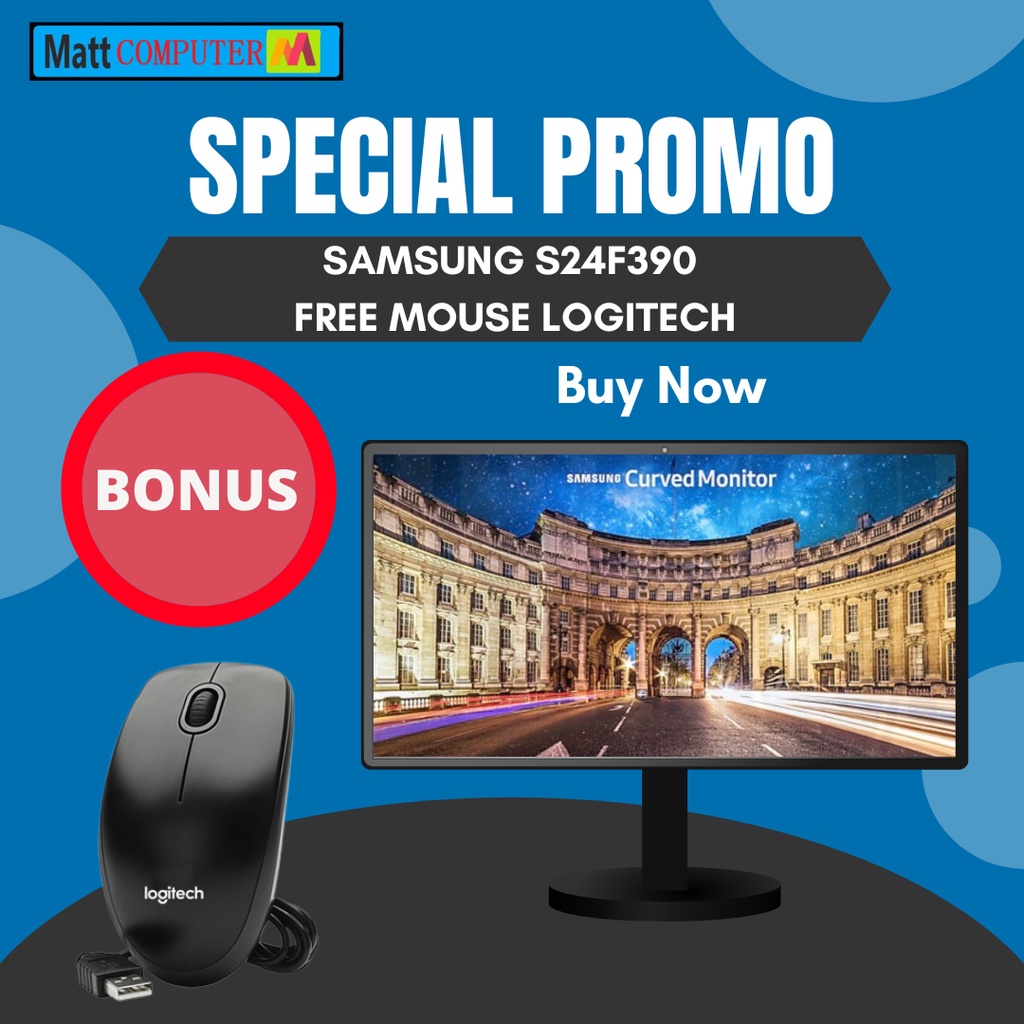 Monitor SAMSUNG 24inch F390 CURVED CURVE + MOUSE LOGITECH