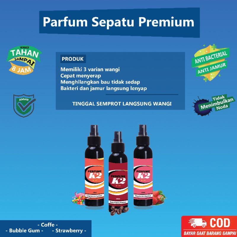 PARFUM SEPATU PENGHILANG BAU-ANTI BAKTERI-ANTI JAMUR ORIGINAL K2