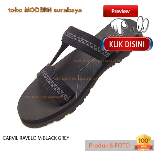 Sandal pria sandal casual slide CARVIL RAVELO M BLACK GREY