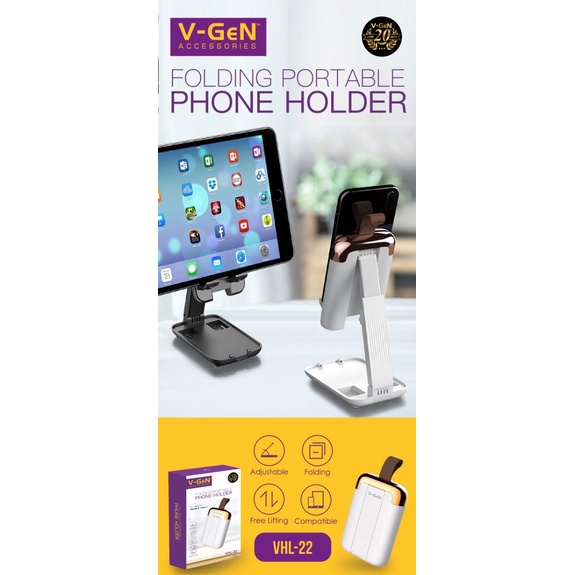 Foldable Slim Portable Phone Tablet Stand V-GeN VHL-22 Gadget Holder ORIIGNAL