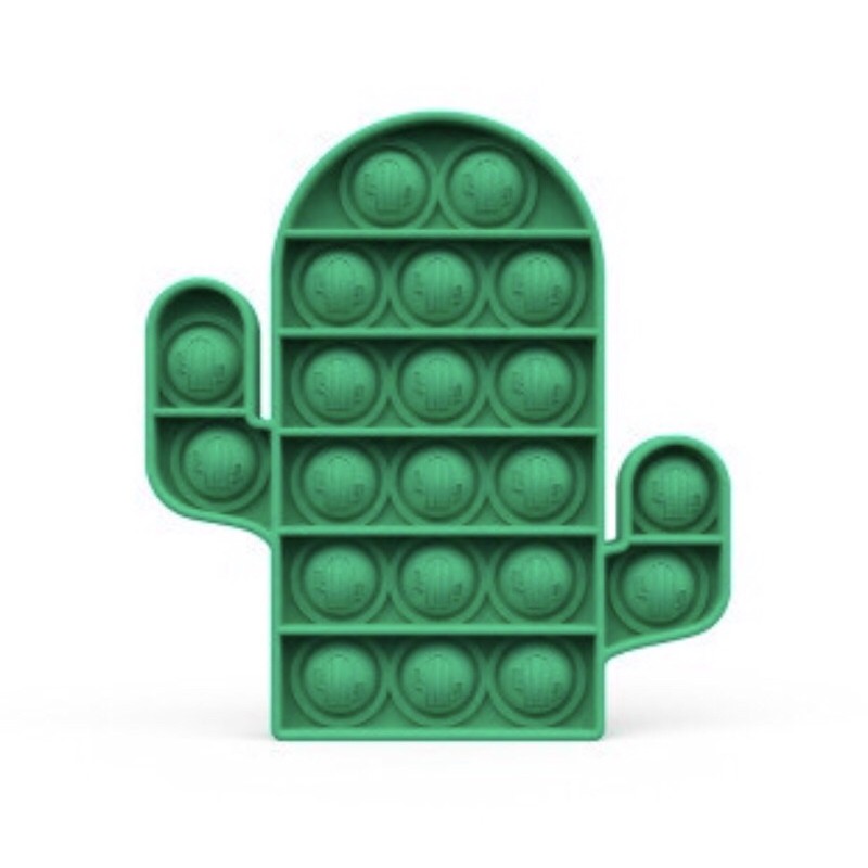 Pop It PREMIUM Fidget Toy Stress Reliever Pop It Kitty Dino Unicorn Mickey Kepiting Octopus Lobster Kupu PART 1-Cactus