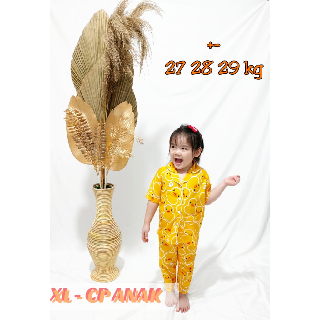 Piyama Couple Ibu Dan Anak Pakaian Baju Tidur Pajamas Katun Deluxe Bebek Kwek Kwek