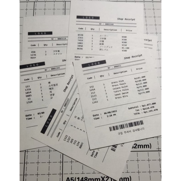

24pcs Decorative Receipt Label untuk Jurnal / Scrapbook (Ada dalam 3 bahasa : Indo, Japan, Korean)