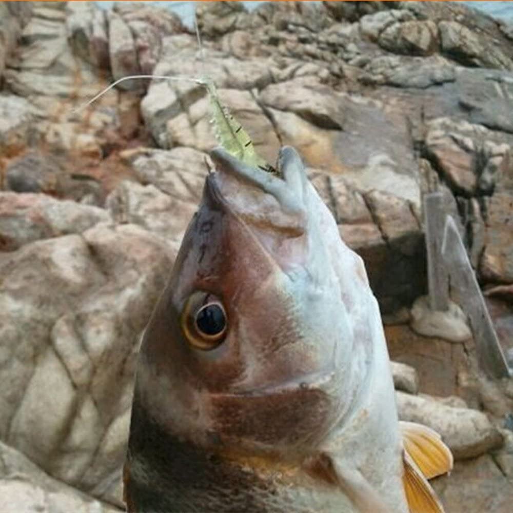 Umpan Pancing Softlure Bentuk Udang Bahan Silikon Dengan Kail Untuk Memancing Di Air Tawar / Asin