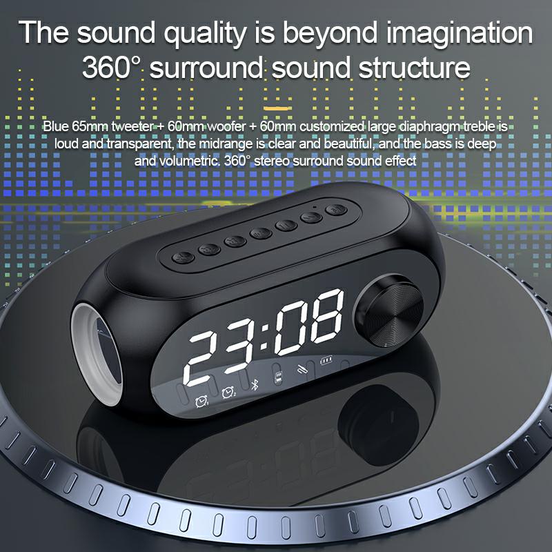 S8 Wireless Bluetooth Speaker Super Bass Stereo HIFI Audio Subwoofer Alarm Clock Speaker Smart Bluetooth Speaker