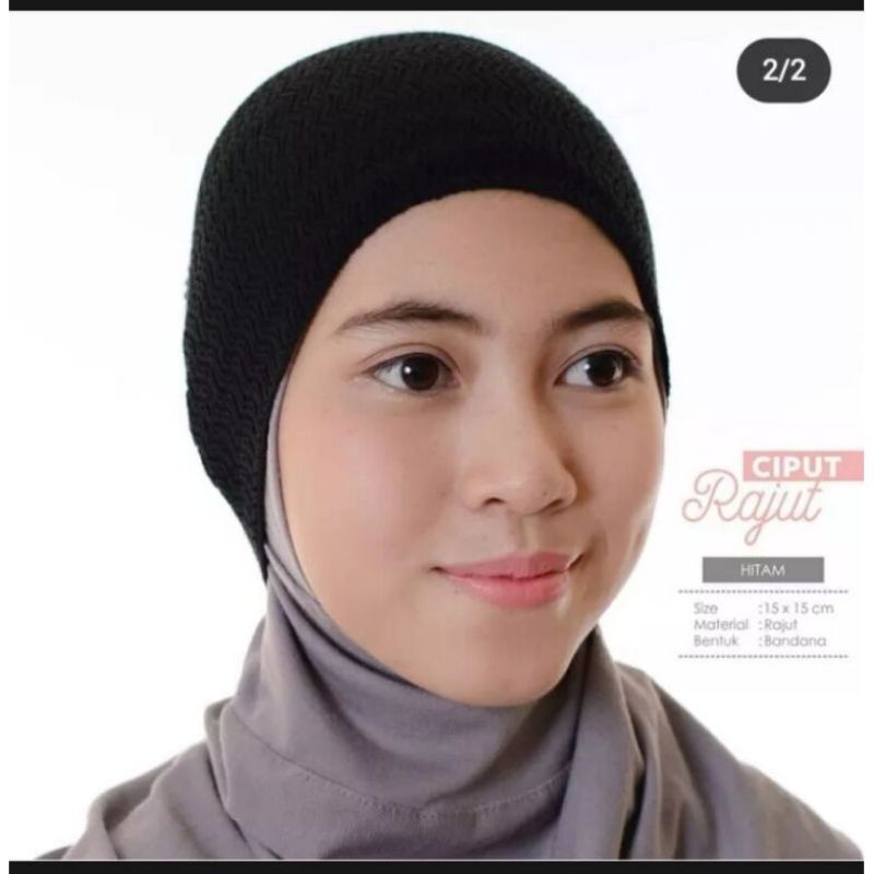 Ciput hitam Ciput rajut polos hitam Ciput rajut warna hitam polos 1 warna