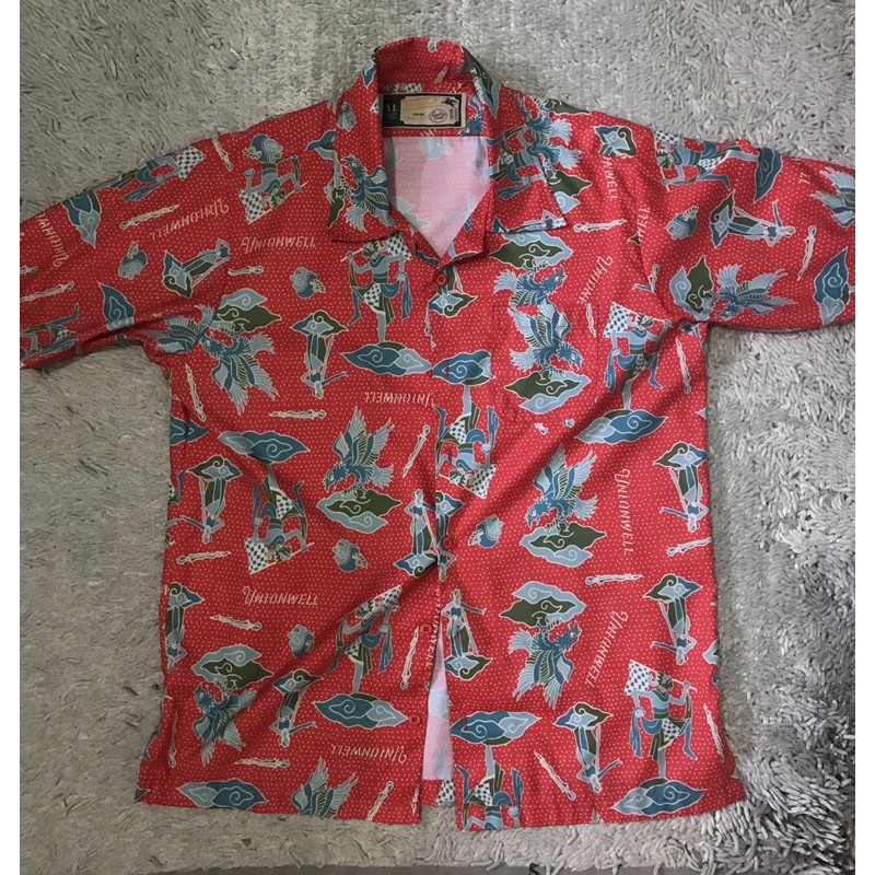 Preloved Kemeja Batik Pria Orange Unionwell