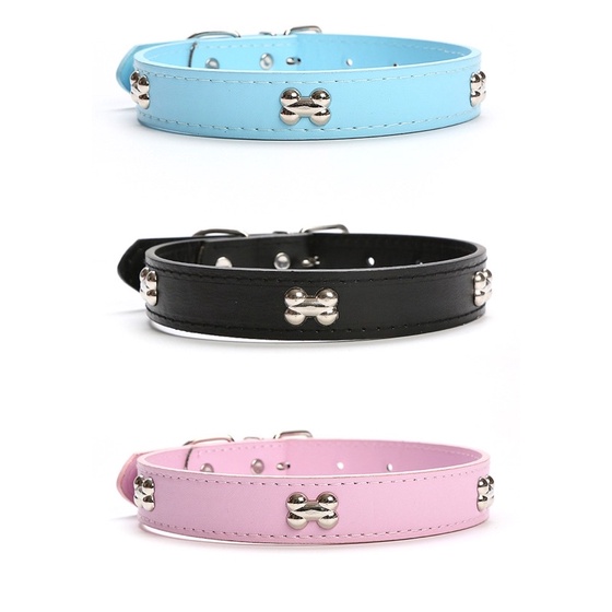 Leather Dog Cat Pet Collar Kalung Anjing Kucing Lucu